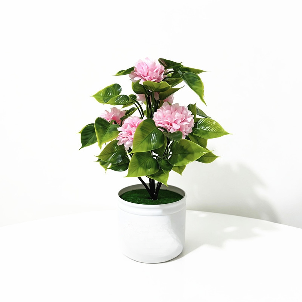Bonsai Garden Design - Искусственные цветы хризантемы в круглом горшке